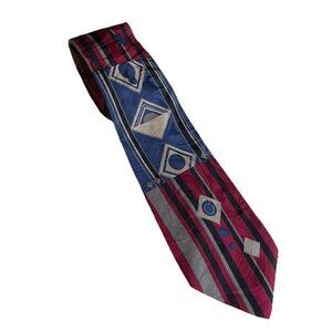 Valentino Pietro Necktie Pure Silk Made in Italy Multicolor Aztec Tribal Tie